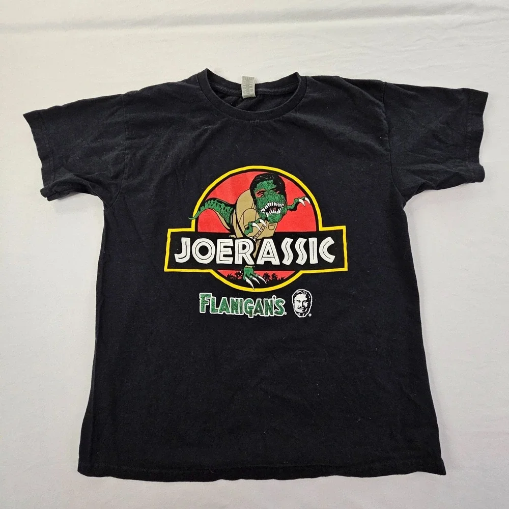 Joerassic Flanigan's Black Short Sleeve Cotton T-Shirt Youth L